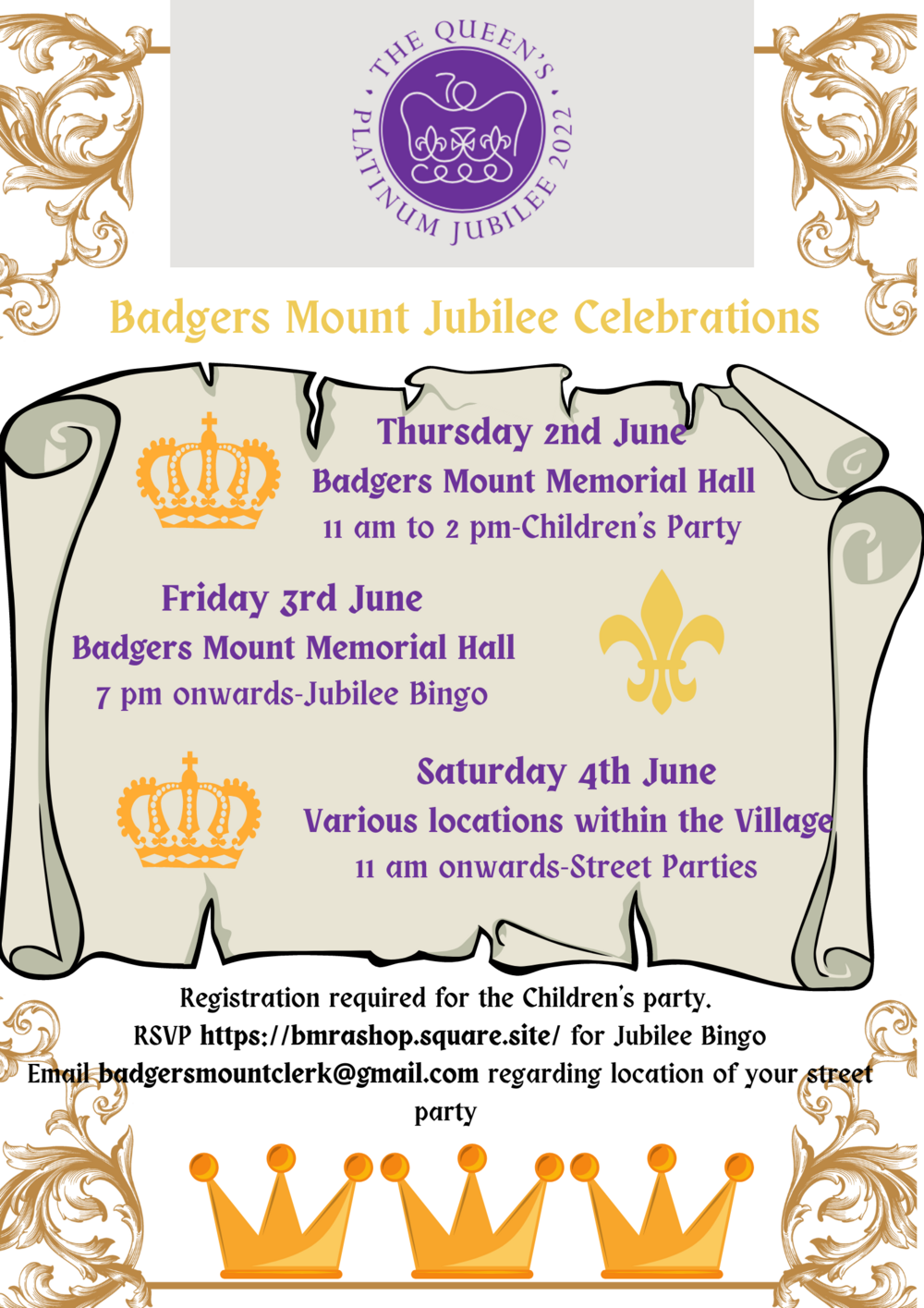 Platinum Jubilee Celebrations in Badgers Mount